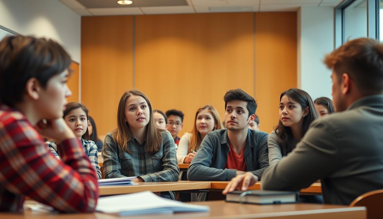 Student using a study guide to organize academic notes